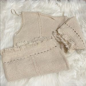 Mango fringe knit top